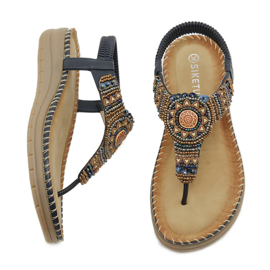 SIKETU | Bohemian-style Comfort Beaded Beach Sandals