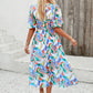 Casual Print Boho Maxi Dress With Waist Tucked In