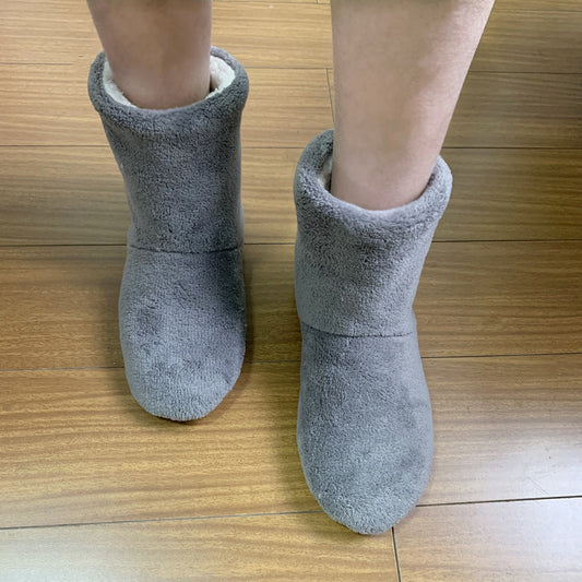 Unisex Bootie Slippers Winter Thickened Thermal Anti-Slip Indoor Boots for Adults