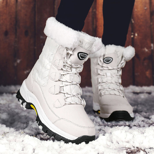 Women's Mid Calf Fur Lined Outdoor Walking Snow Boots