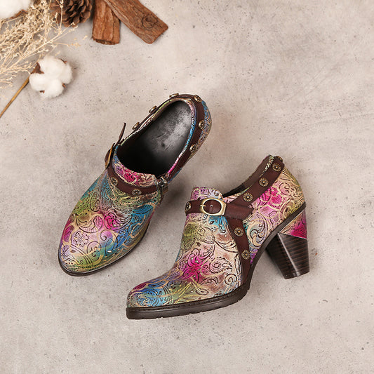 Bohemian Gradient Hollow Leather Pumps