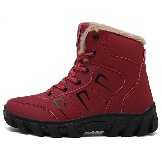 Fur Lined High Top Snow Boots Outdoor Winter Shoes
