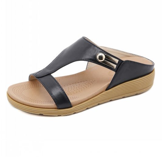 PU Leather Walking Sandals With Arch Support