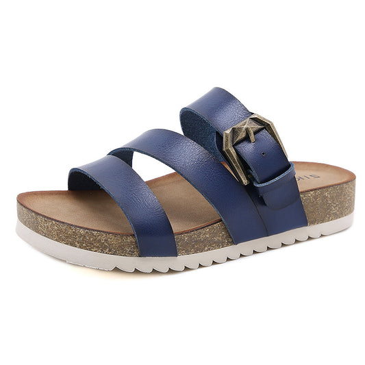 Women's Platform Cork Slide Sandals