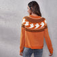 Ghost Pattern Halloween Jumper Knitted Sweater for Women