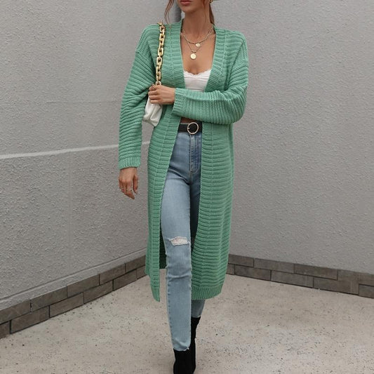 Women's Long Buttonless Chunky Knit Cardigan