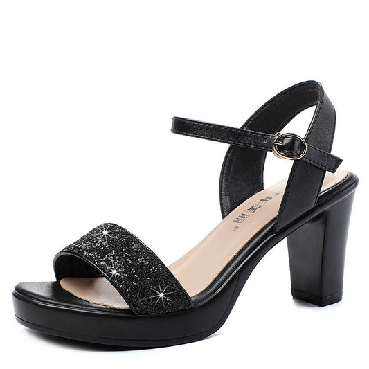 Luxury Sequin Platform Dress Sandals