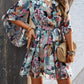 Bell Sleeves Boho Mini Floral Dresses