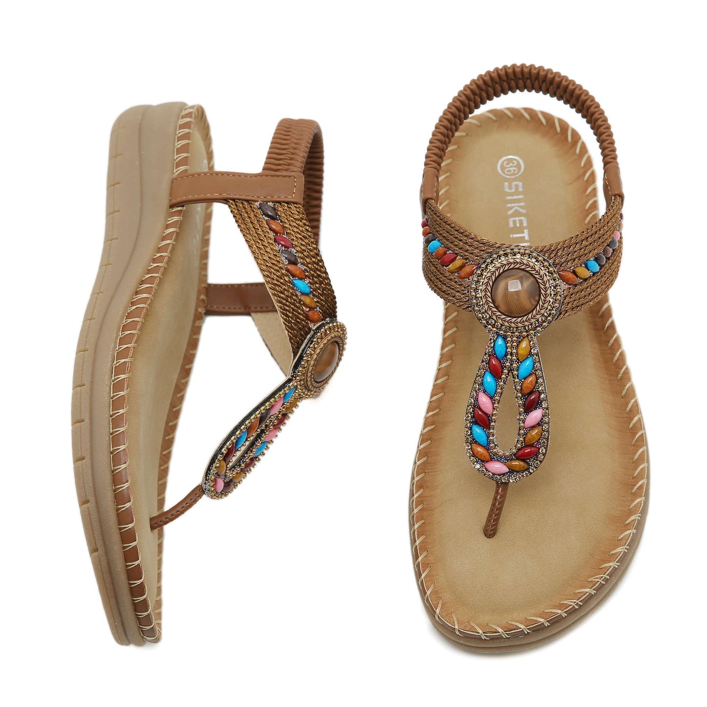 SIKETU | Bohemian Crystal Flip Flop Sandals