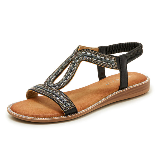 SIKETU | Bohemian Flat Sandals With Elastic Strap