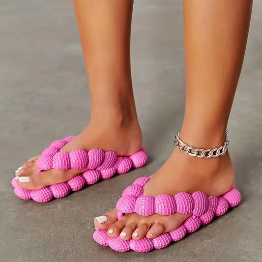 Hot Pink Outdoor Soft Bubble Flip Flops for Women UK