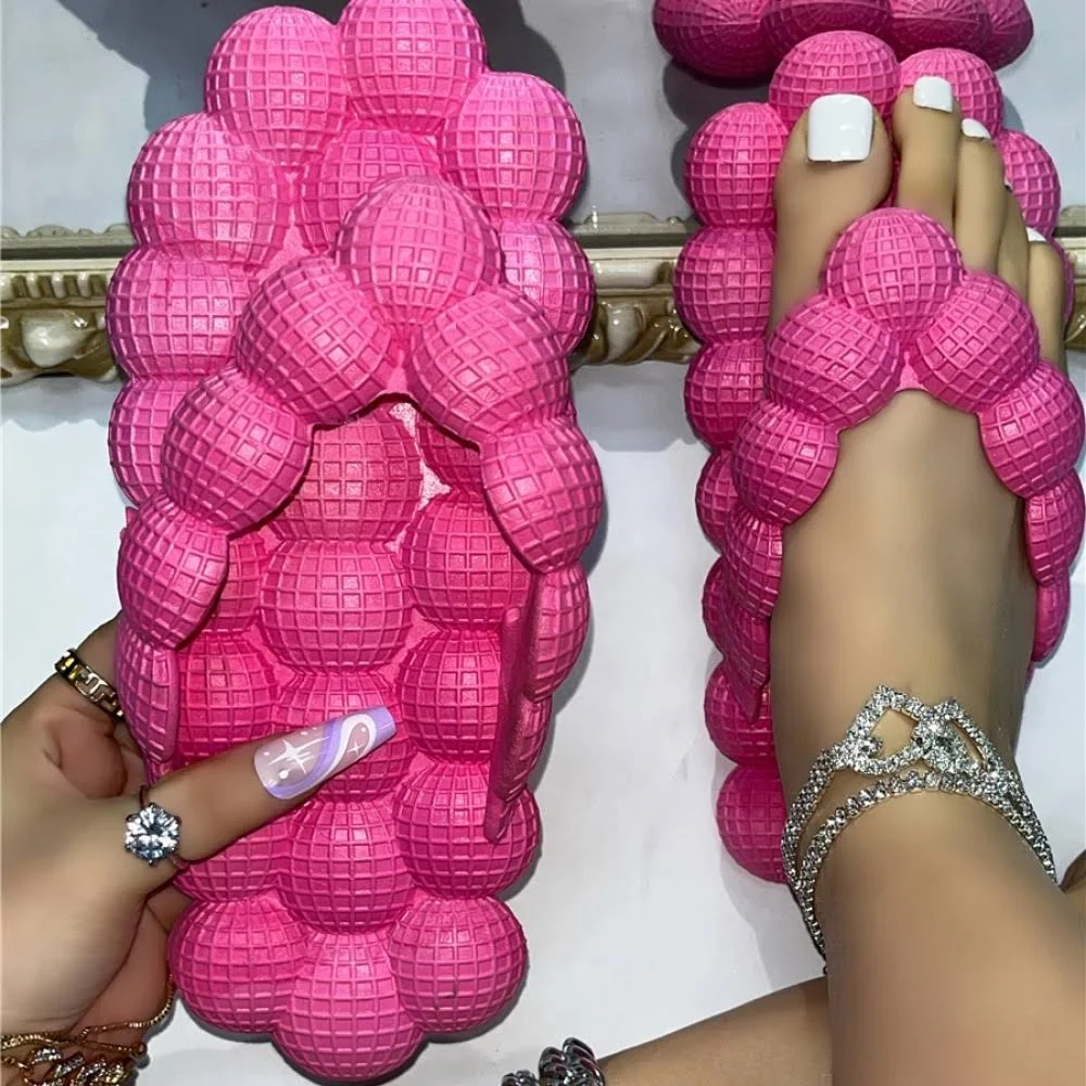 Hot Pink Outdoor Soft Bubble Flip Flops for Women UK