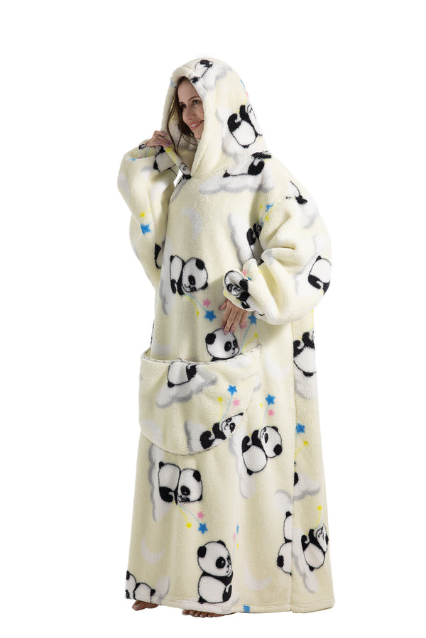 Extra Long Hooded Wearable Blanket