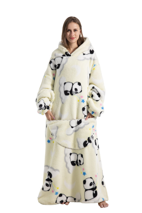 Extra Long Hooded Wearable Blanket