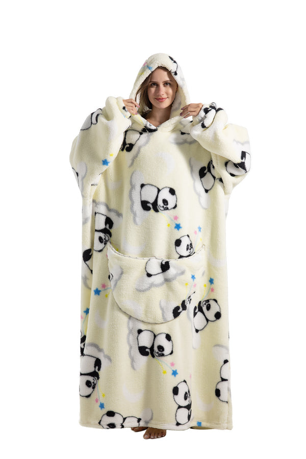Extra Long Hooded Wearable Blanket