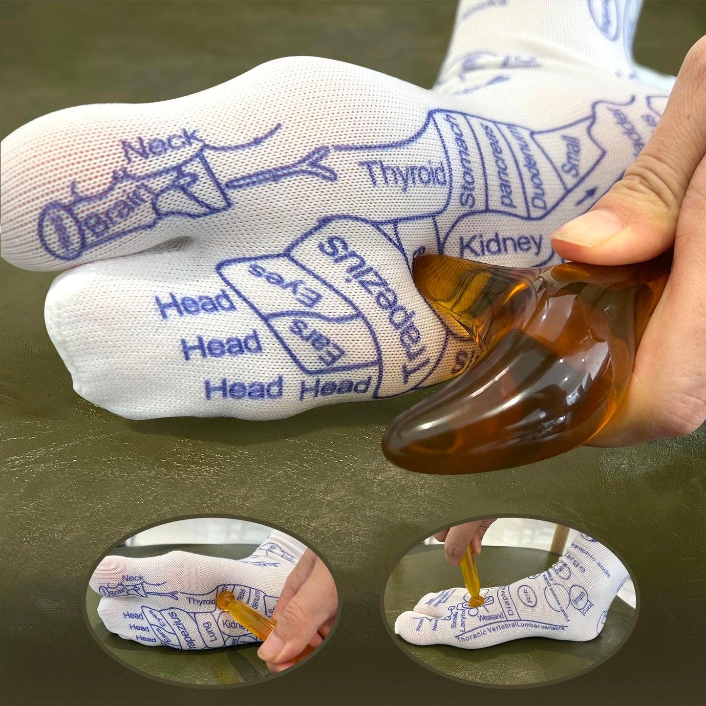 Foot Reflexology Sock Set with Massage Tool