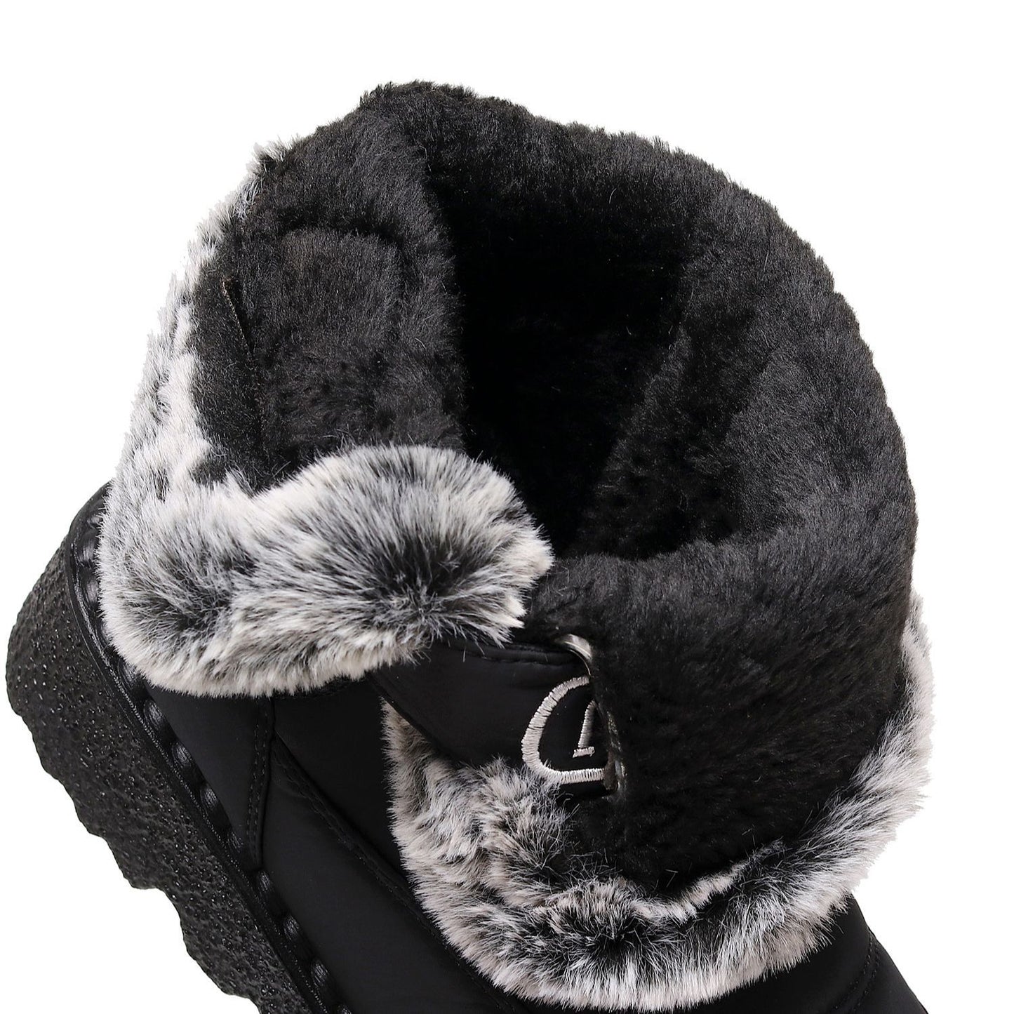 Waterproof Fur Lined Boots Slip-Resistant Mid-Calf Snow Boots for Outdoor Use