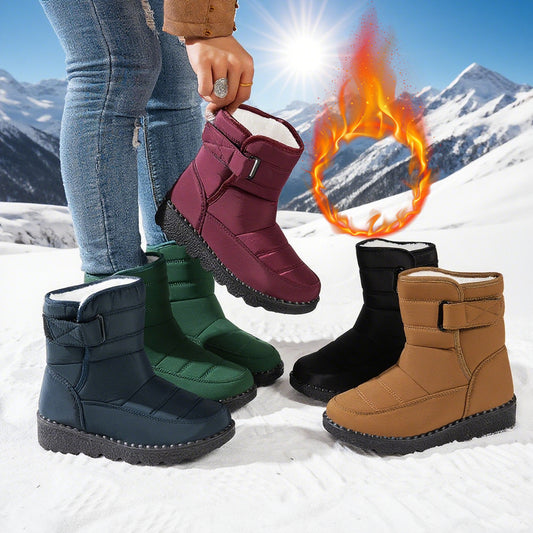 Fur-Lined Mid-Calf Winter Boots for Cold Weather