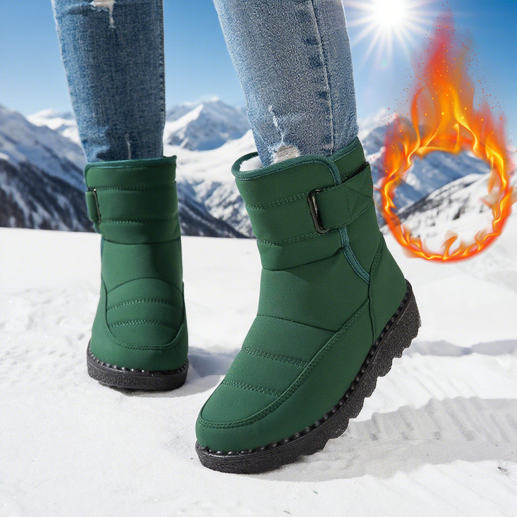 Fur-Lined Mid-Calf Winter Boots for Cold Weather
