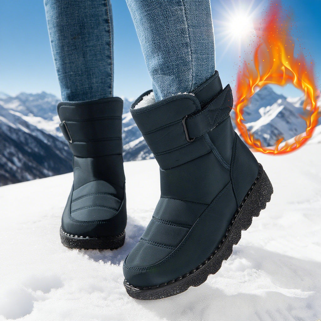 Fur-Lined Mid-Calf Winter Boots for Cold Weather