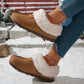 Ladies Low Heel Fur Trimmed Chic Winter Shoes