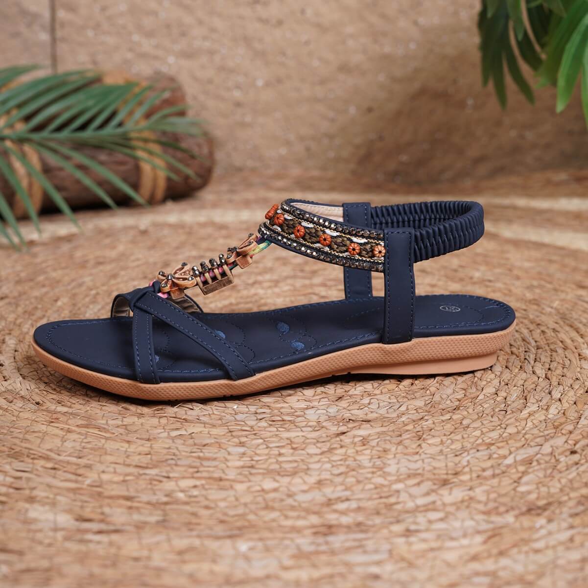Ladies Open Toe Boho Flat Sandals