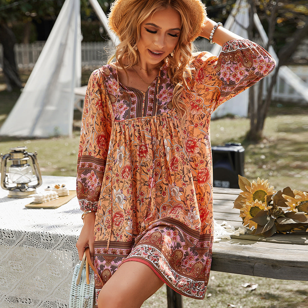 Print Mini Gypsy Dress
