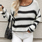 Round Neck Striped Sexy Loose Jumper