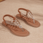 Stylish Soft Rhinestone Flat Beach Sandals
