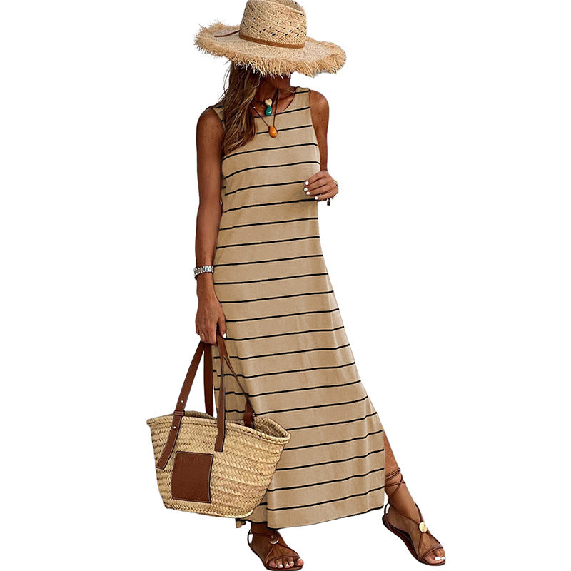 Summer Striped Printed Tank Top Dresses