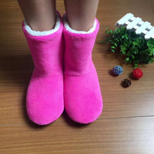 Unisex Warm Slipper Boots Plush Fleece Lining