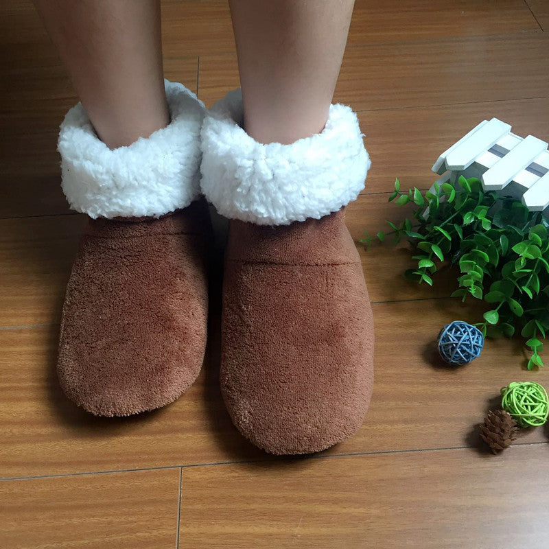 Unisex Warm Slipper Boots Plush Fleece Lining