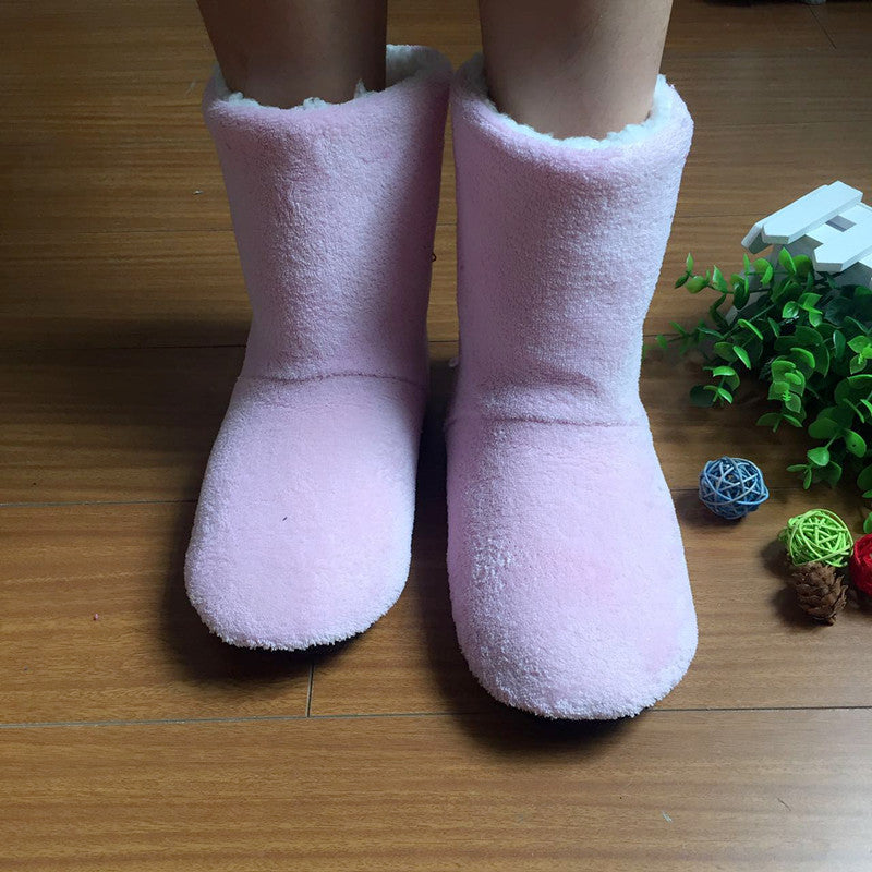 Unisex Warm Slipper Boots Plush Fleece Lining