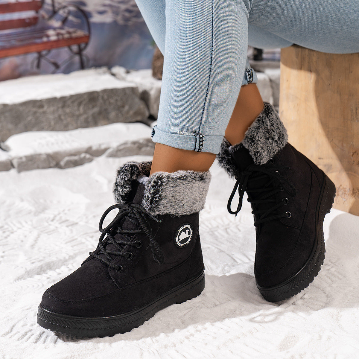 Women's Winter Ankle Boots with Fleece Lining