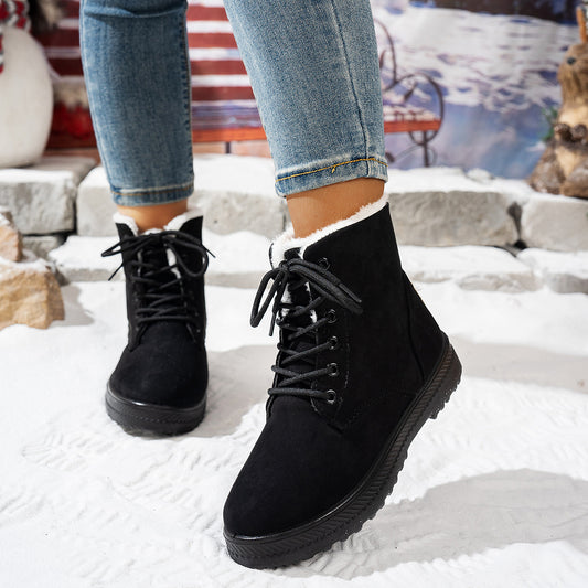 Women's Snow Boots Lightweight Lace-Up Warm Winter Footwear