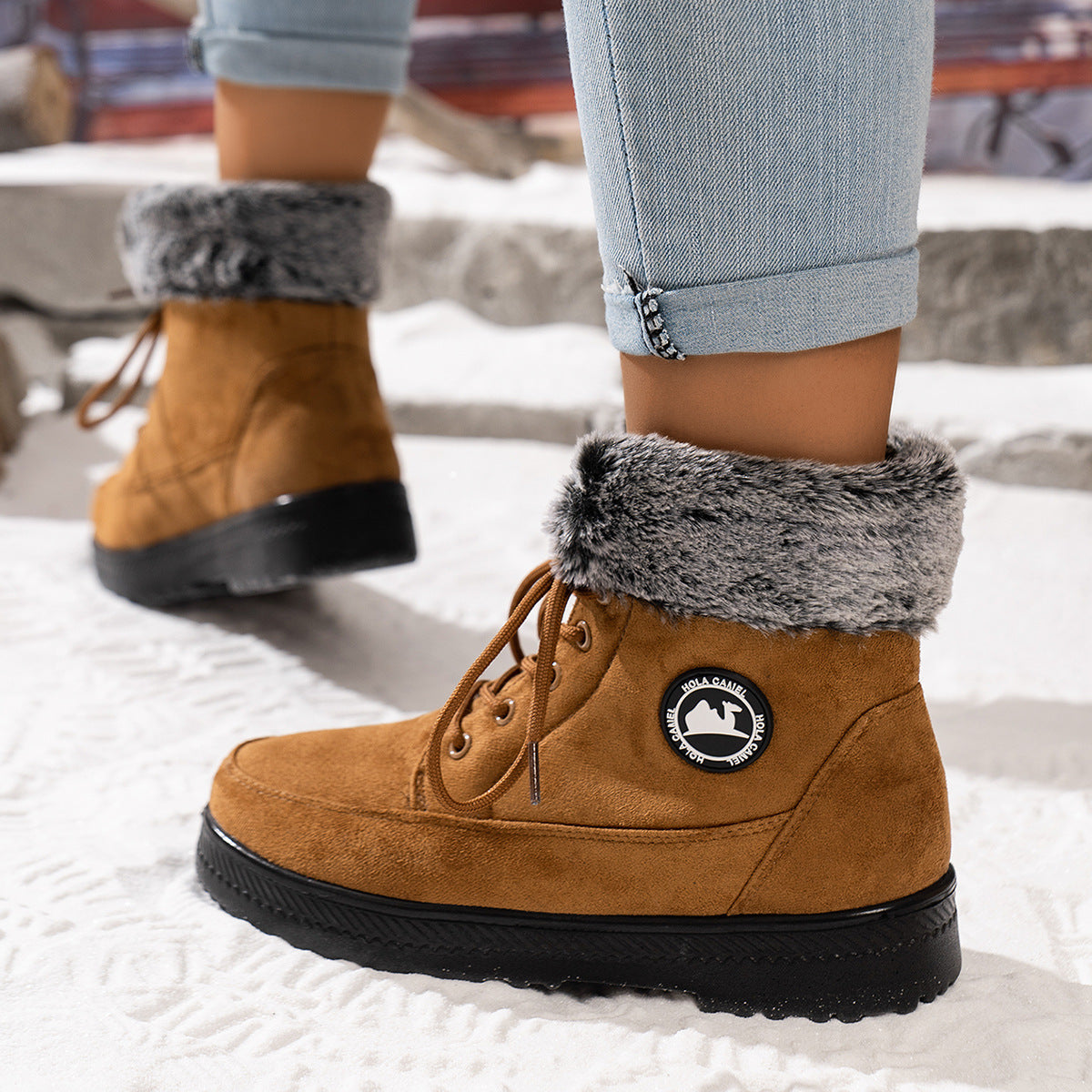 Women's Winter Ankle Boots with Fleece Lining