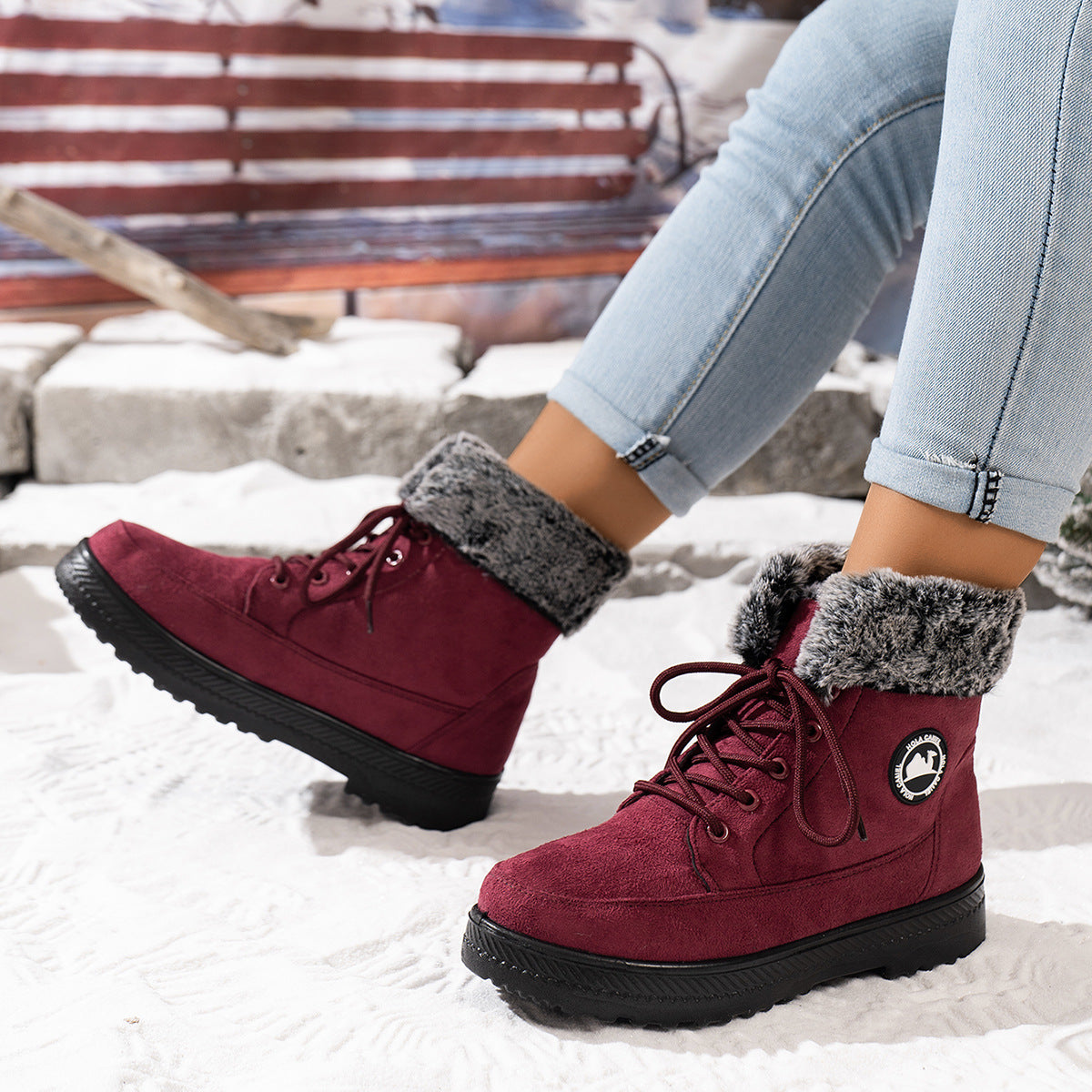 Women's Winter Ankle Boots with Fleece Lining