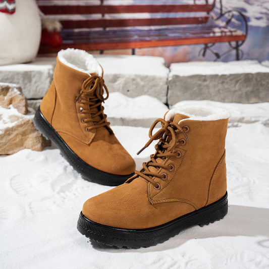 Women's Snow Boots Lightweight Lace-Up Warm Winter Footwear