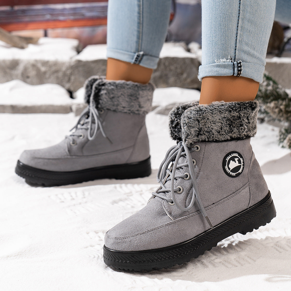 Women's Winter Ankle Boots with Fleece Lining