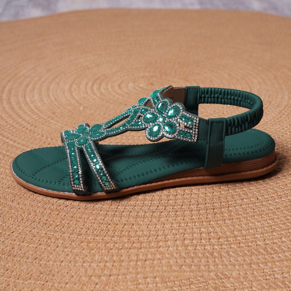 Women's Flowers Rhinestones Bohemian Sandals