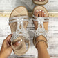 Sparkly Rhinestones Bohemian Flat Sandals