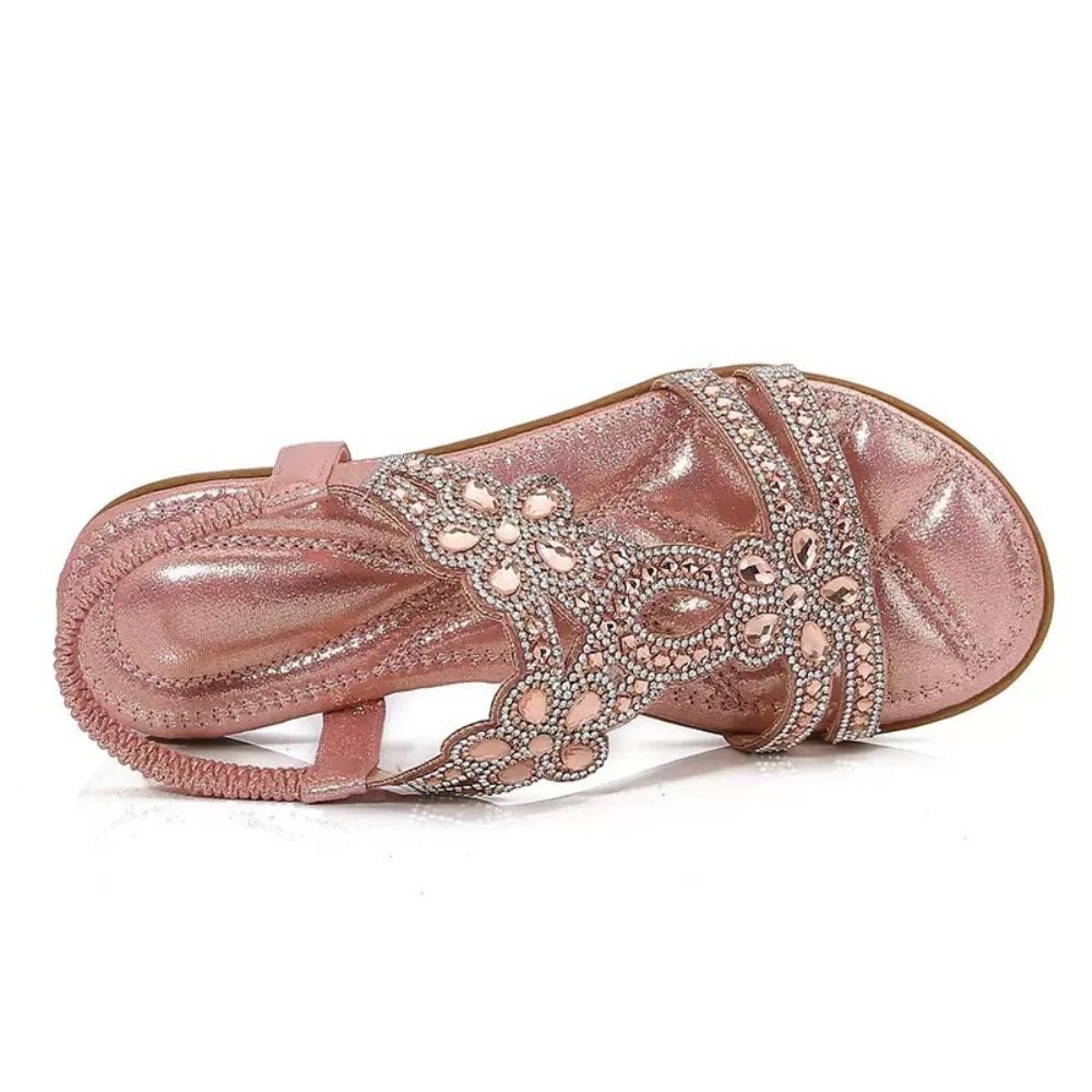 Sparkly Rhinestones Bohemian Flat Sandals