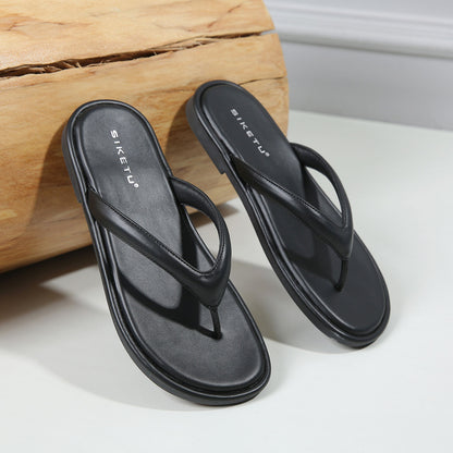 SIKETU | Women's Minimalist Leather Flip Flop
