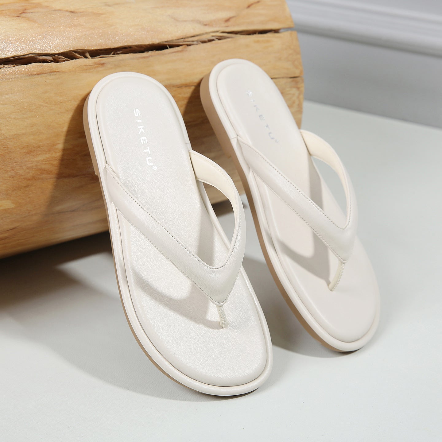 SIKETU | Women's Minimalist Leather Flip Flop