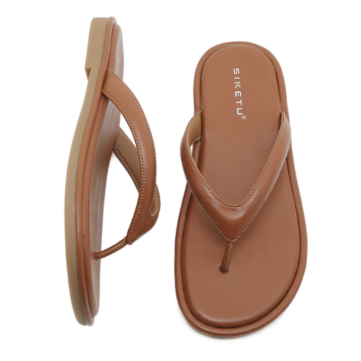SIKETU | Women's Minimalist Leather Flip Flop