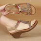 SIKETU | Women's Wedge Boho Sandals With Beads