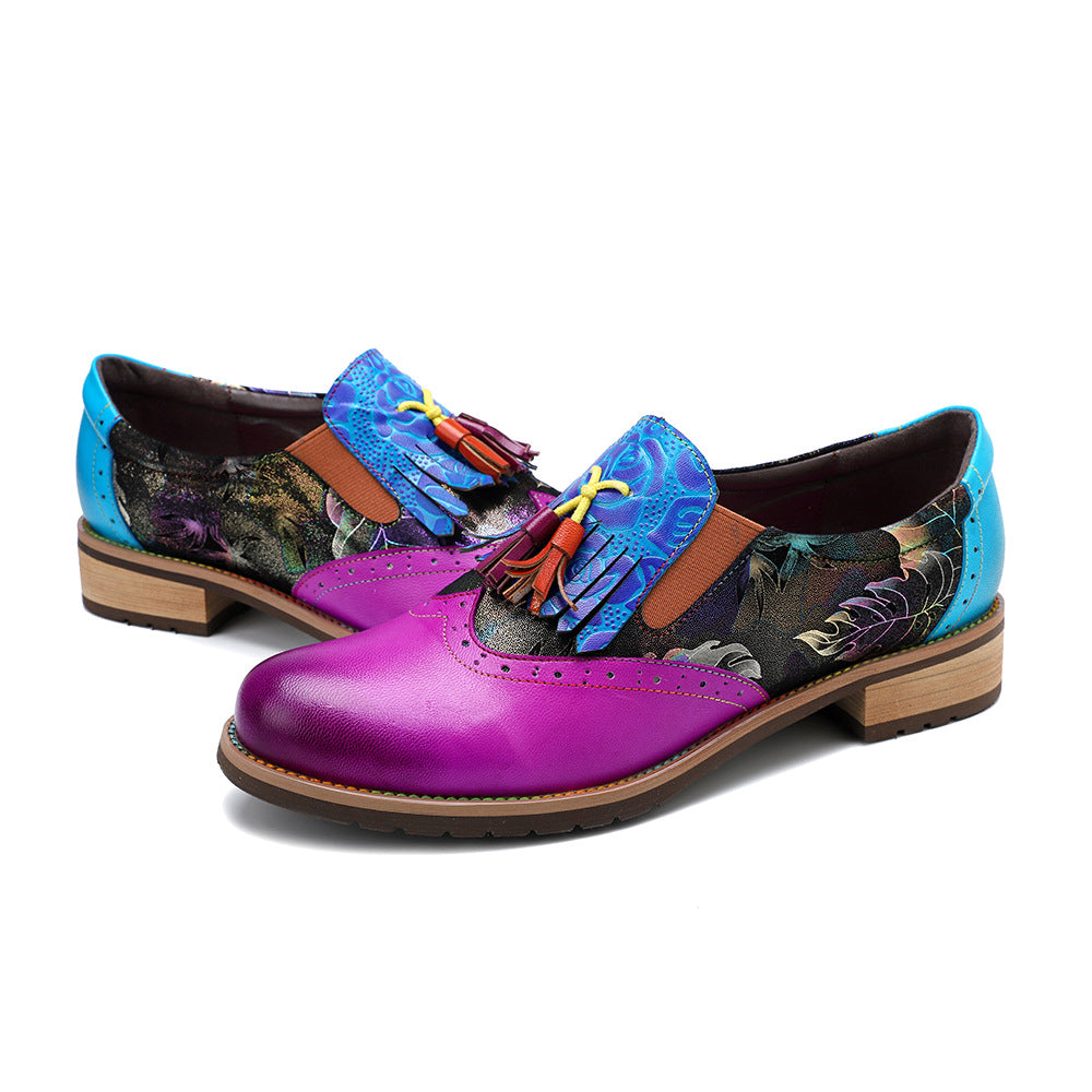 Colorful Women's Leather Shoes