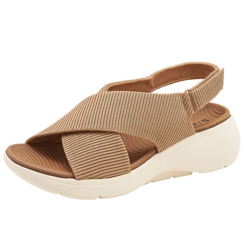 SIKETU | Cross-Band Wedge Ladies Walking Sandals