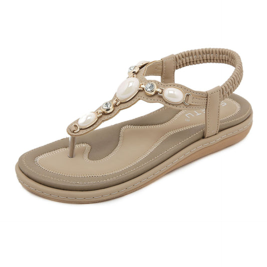 SIKETU | Flat Rhinestone Beach Sandals for Ladies