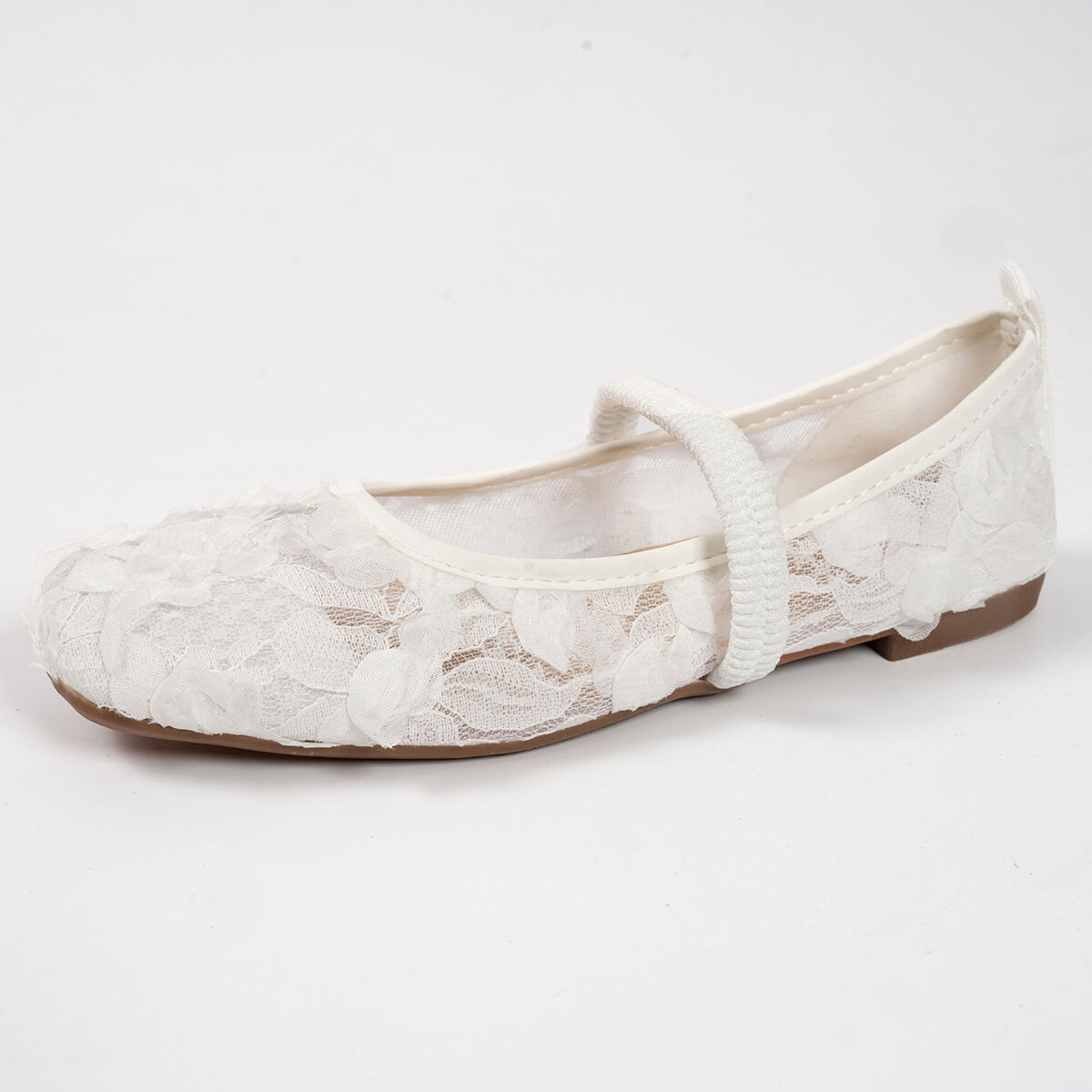 Square-Toe Mesh Ballet Flats